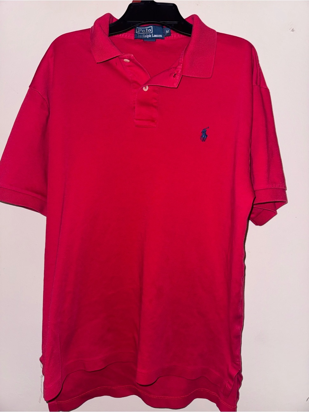 Ralph Lauren Men's Bright Red Polo with Navy Pony